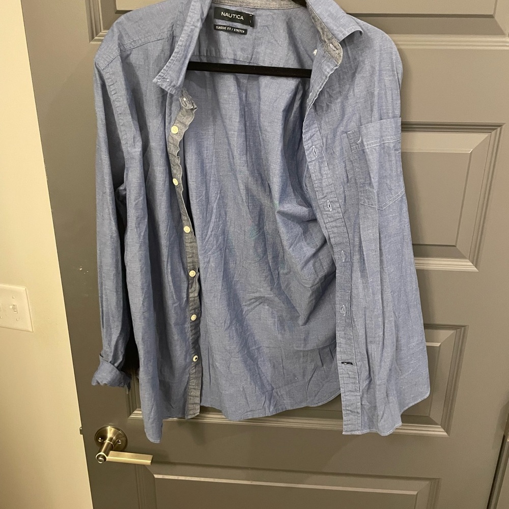Large Nautical button up shirt. Classic fit